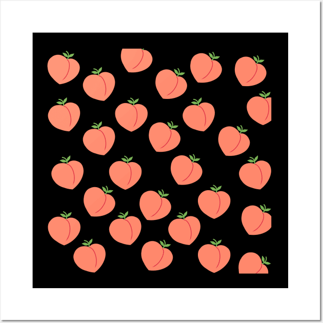 Cute Peach Pattern Wall Art by Petalprints